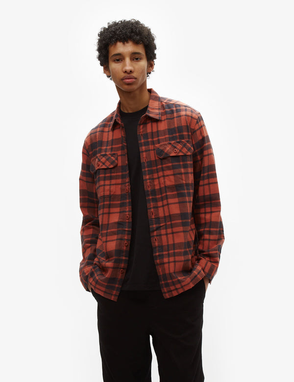 Patagonia Fjord Flannel Ice Caps Shirt (Organic) - Burl Red