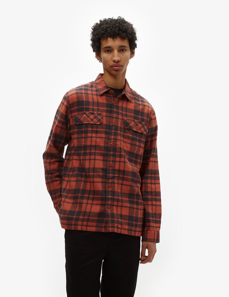 Patagonia Fjord Flannel Ice Caps Shirt (Organic) - Burl Red