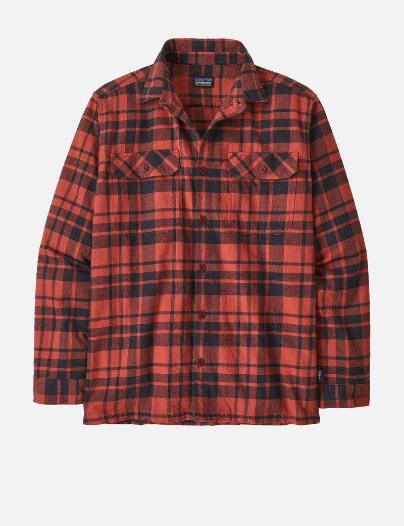 Patagonia Fjord Flannel Ice Caps Shirt (Organic) - Burl Red