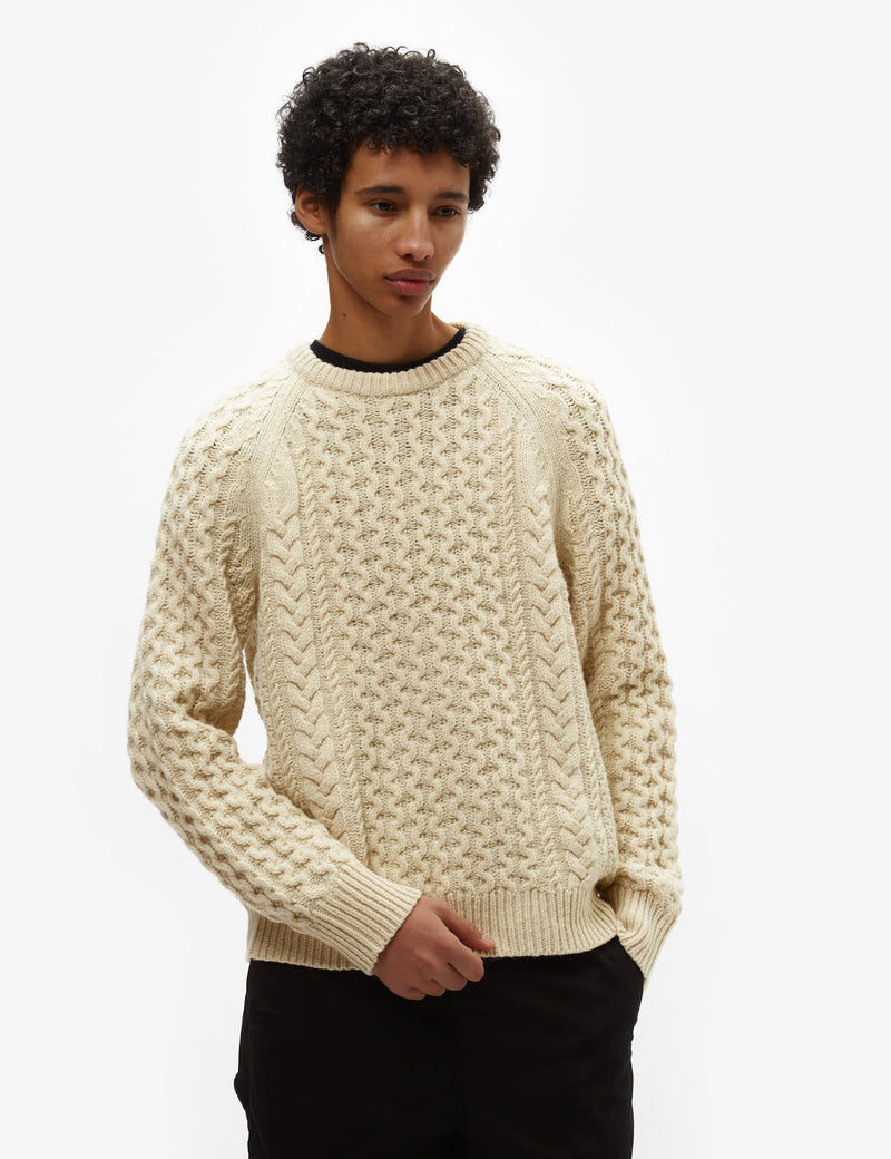 Patagonia Cable Knit Sweatshirt (Wool Blend) - Natural