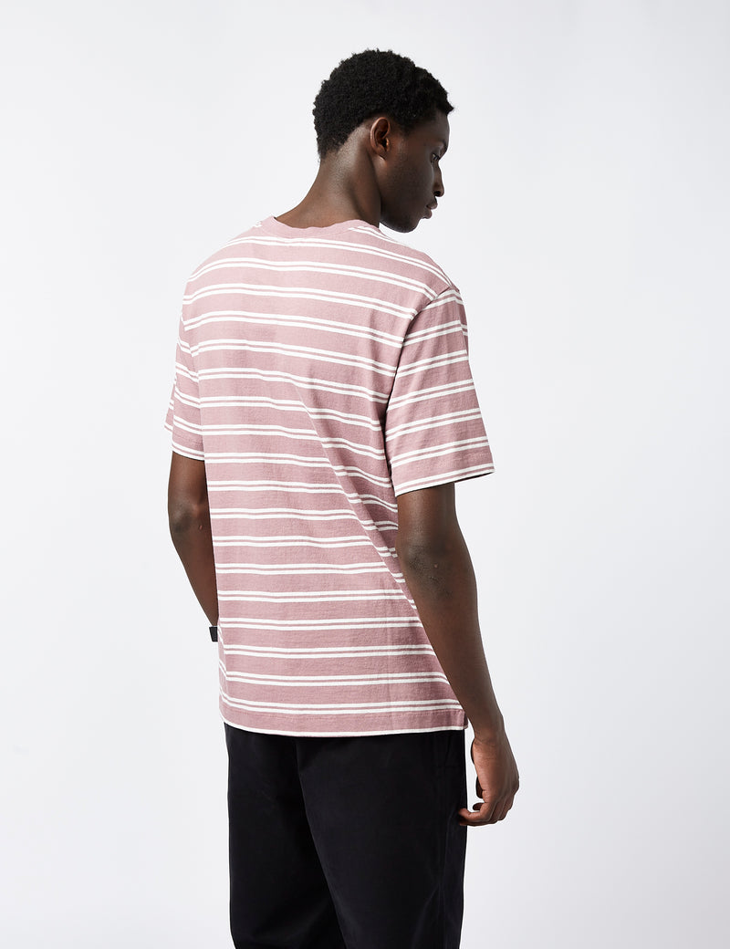 Patagonia Cotton in Conversion Pocket Stripe T-Shirt - Evening Mauve