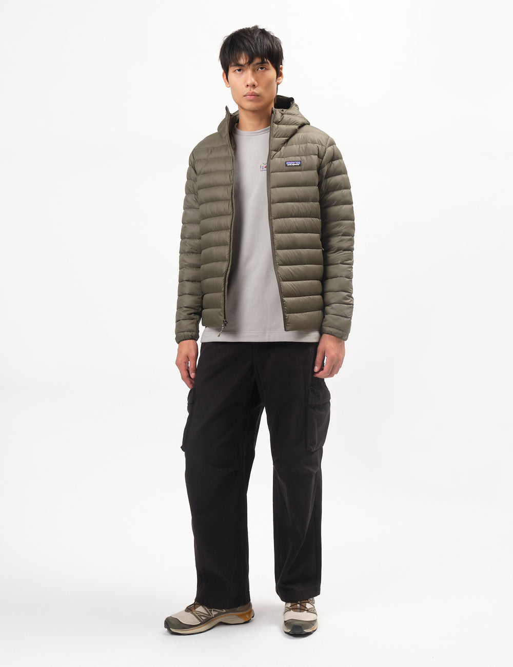 patagonia フード付きパーカー オリーブ Patagonia Down Sweater Hoody - Pine Needle Green | Urban Excess