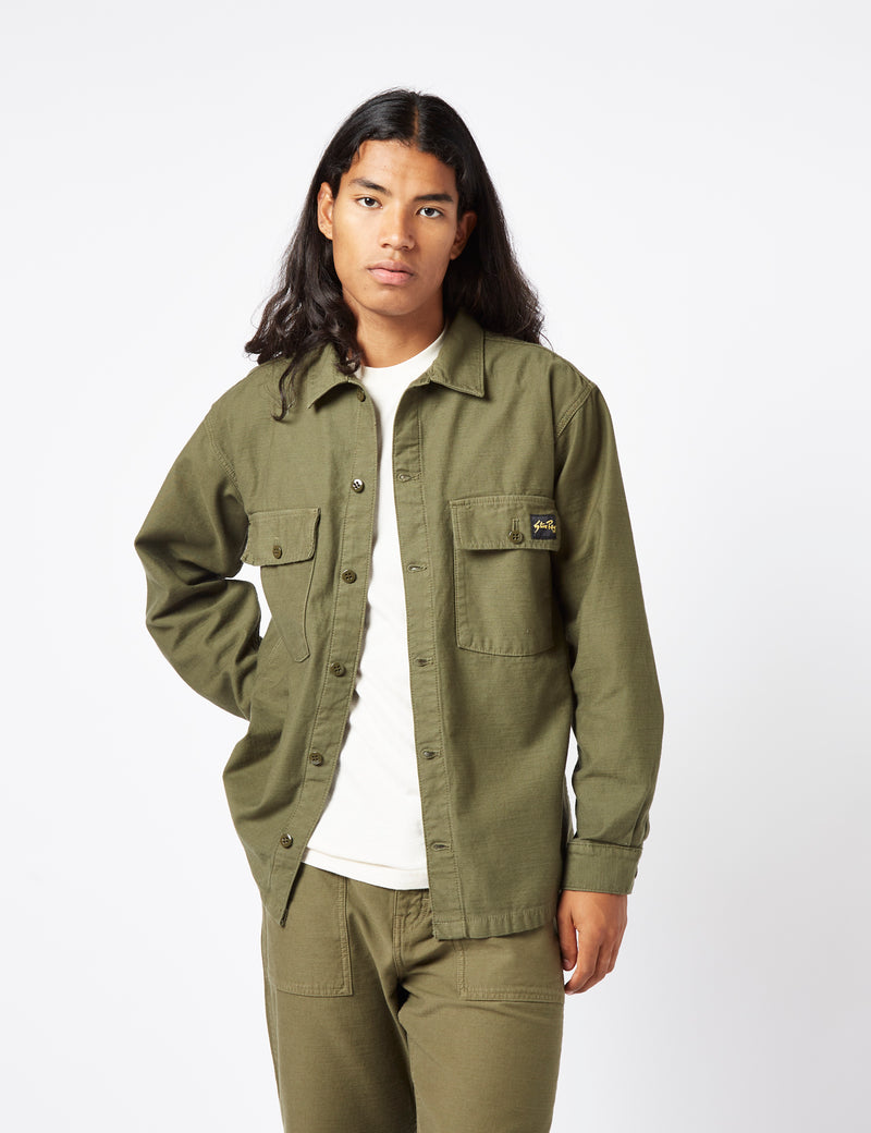 Stan Ray CPO Shirt (Sateen) - Olive Green