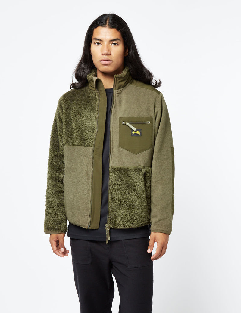 Stan Ray Patchwork Fleece Jacket - Olive Green