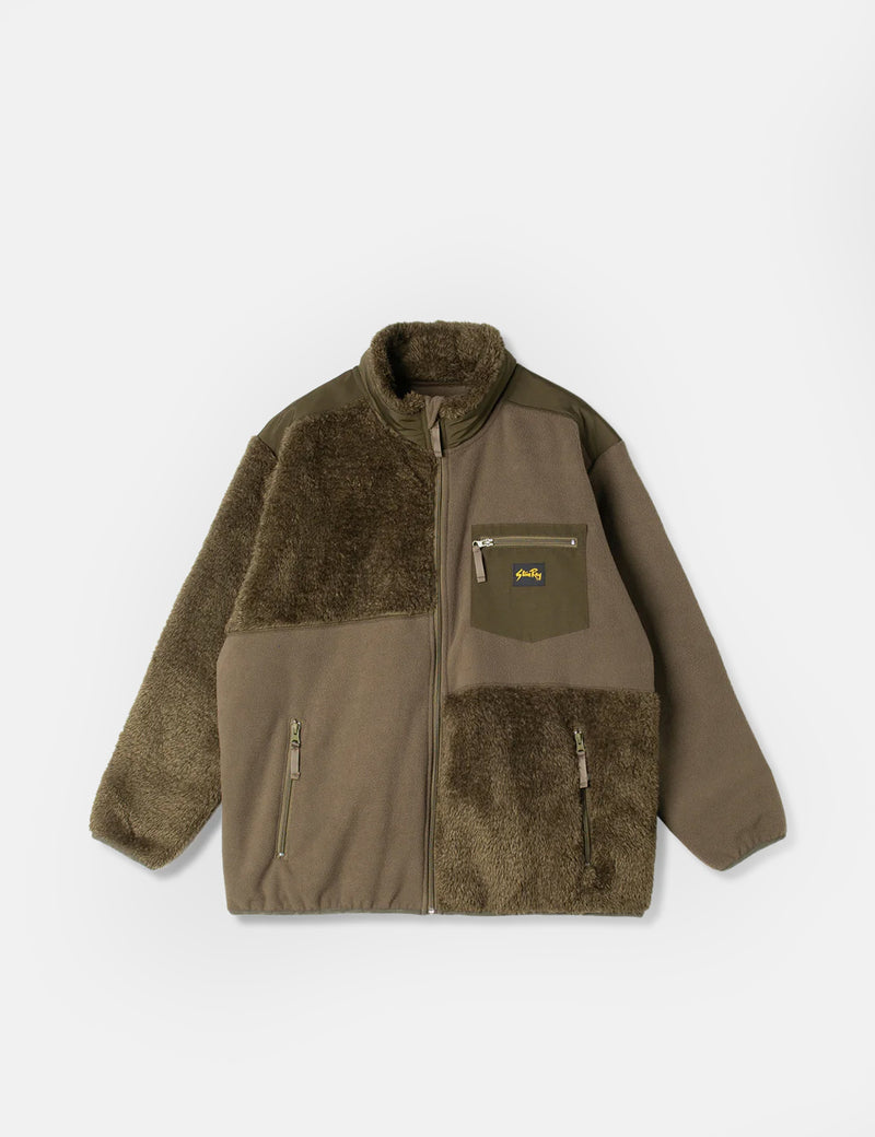 Stan Ray Patchwork Fleece Jacket - Olive Green