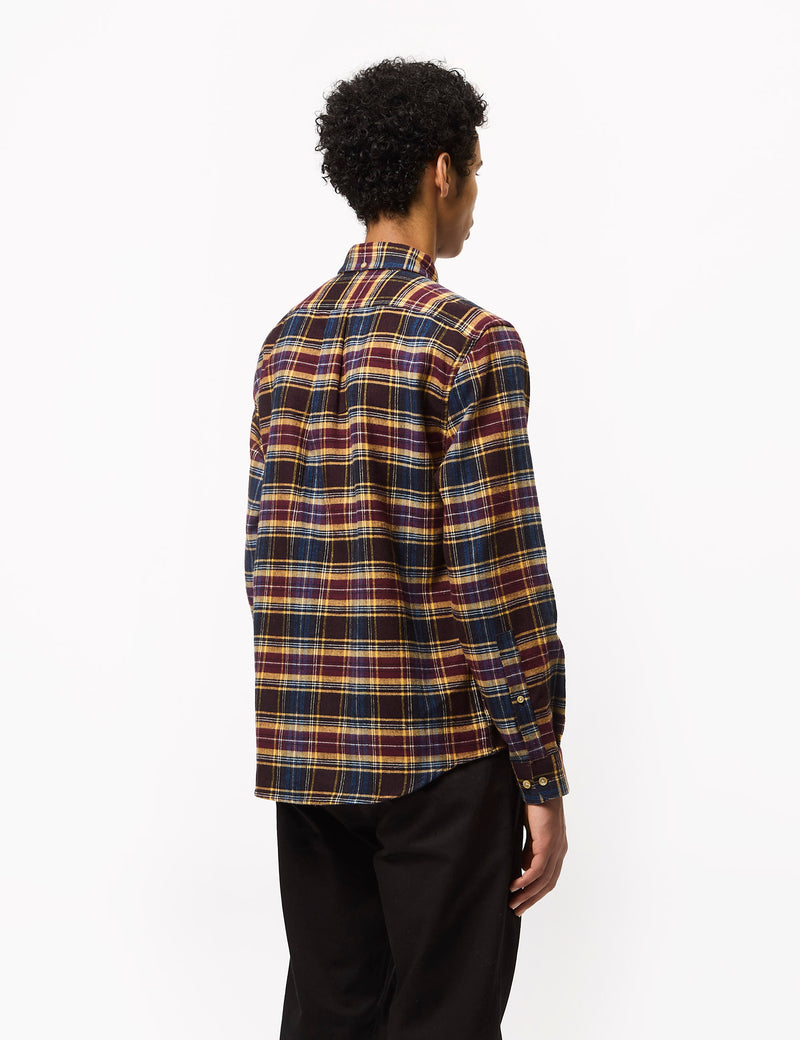 Portuguese Flannel Apollo Shirt - Blue/Bordeaux