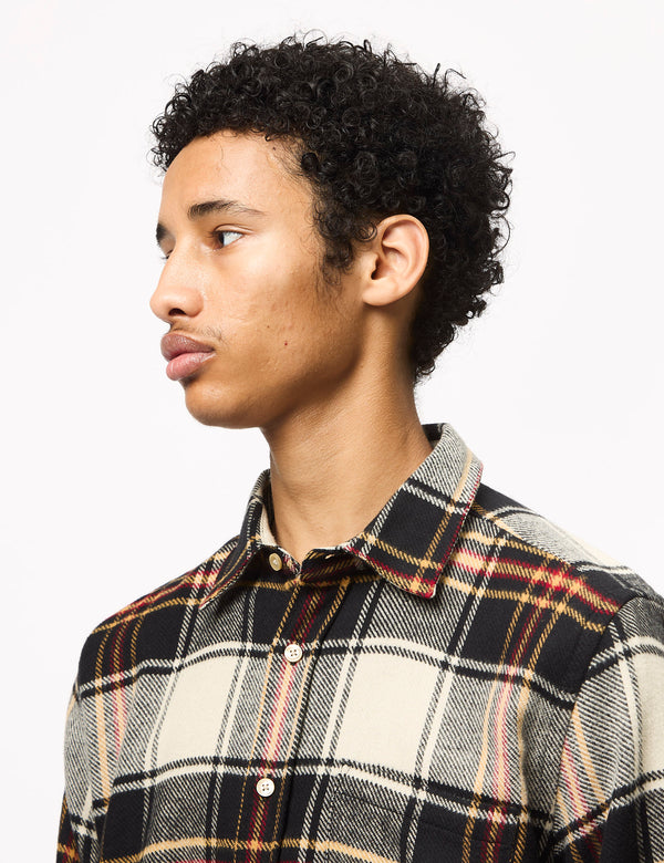 Portuguese Flannel Arc Shirt - Black/Grey/Red