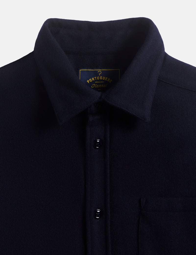 Portuguese Flannel Form Shirt - Navy Blue