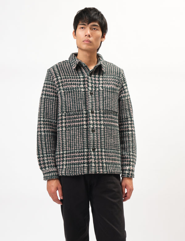 Portuguese Flannel Gales Overshirt - Green/Rose