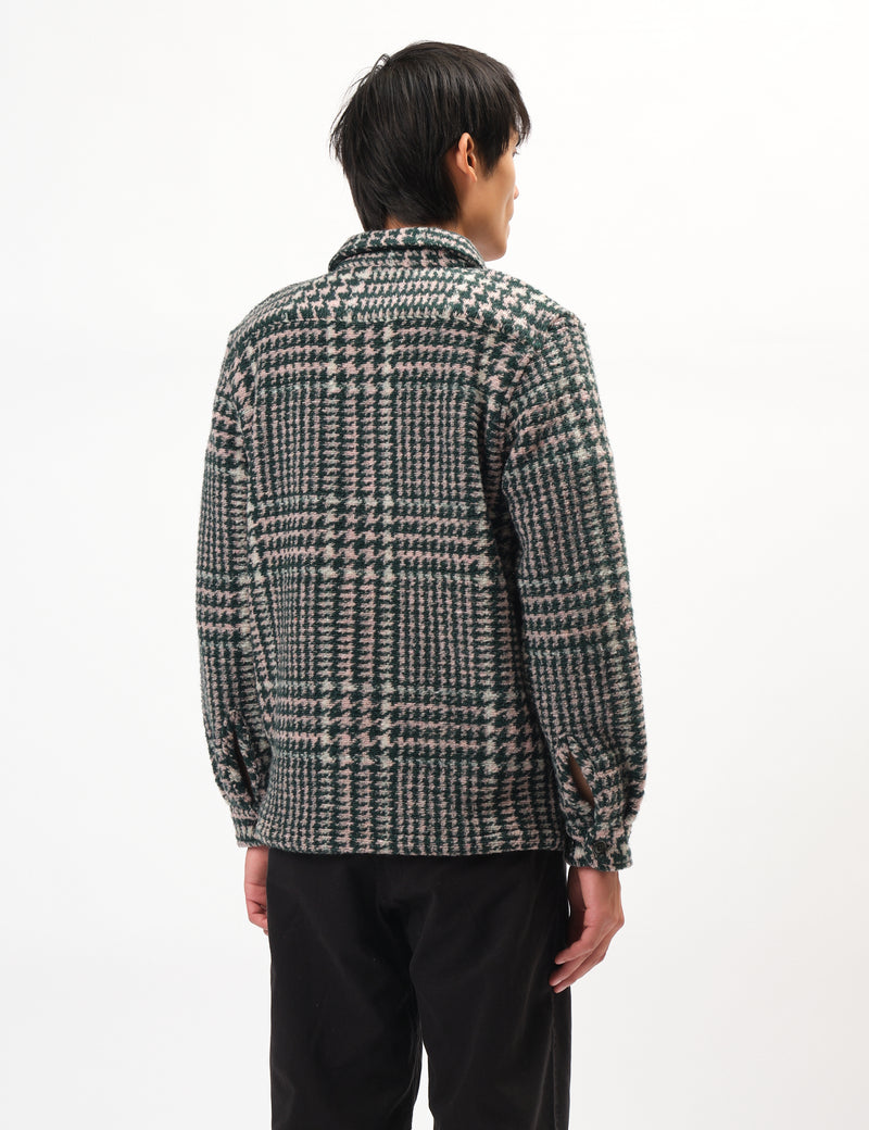 Portuguese Flannel Gales Overshirt - Green/Rose