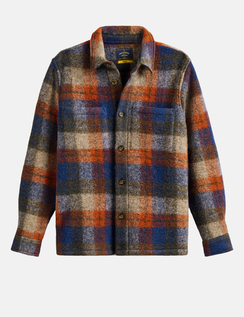 Portuguese Flannel Parker Overshirt - Blue