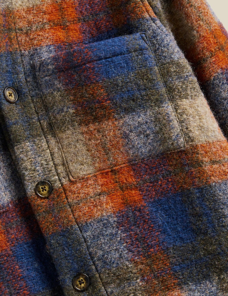 Portuguese Flannel Parker Overshirt - Blue