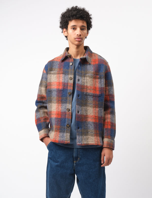 Portuguese Flannel Parker Overshirt - Blue