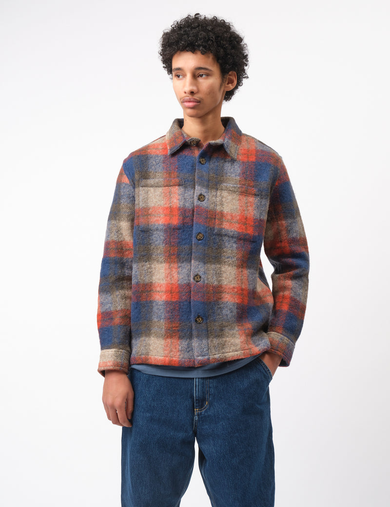 Portuguese Flannel Parker Overshirt - Blue