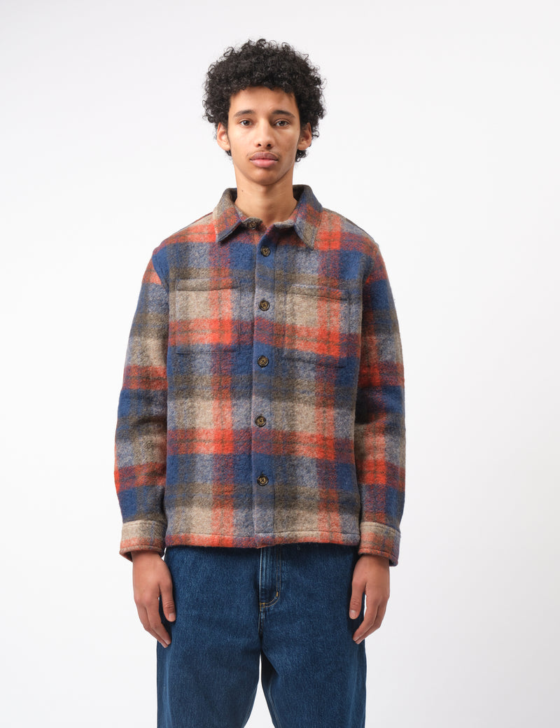 Portuguese Flannel Parker Overshirt - Blue