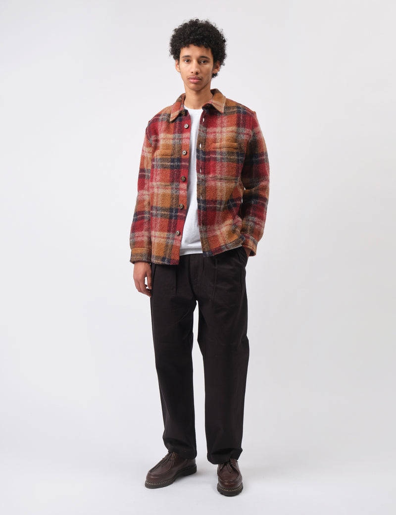 Portuguese Flannel Parker Overshirt - Bordeaux