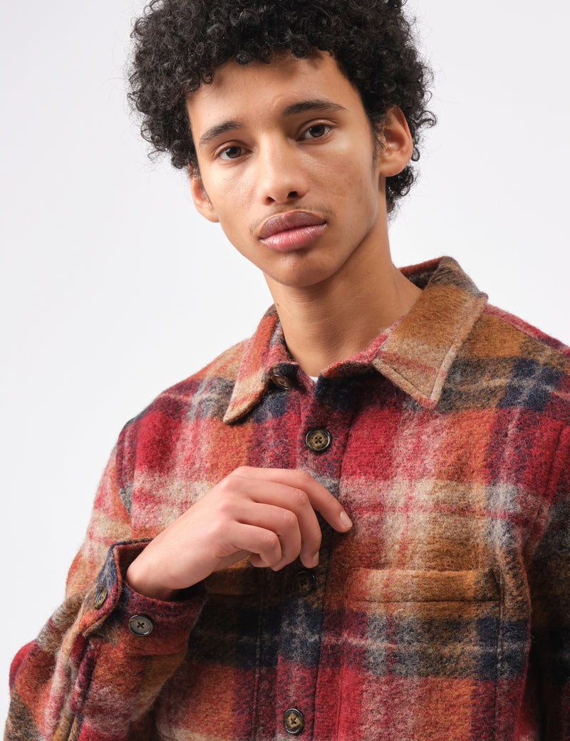 Portuguese Flannel Parker Overshirt - Bordeaux