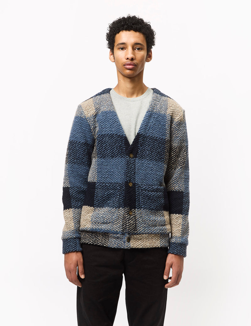 Portuguese Flannel Quintal Cardigan Shirt - Blue