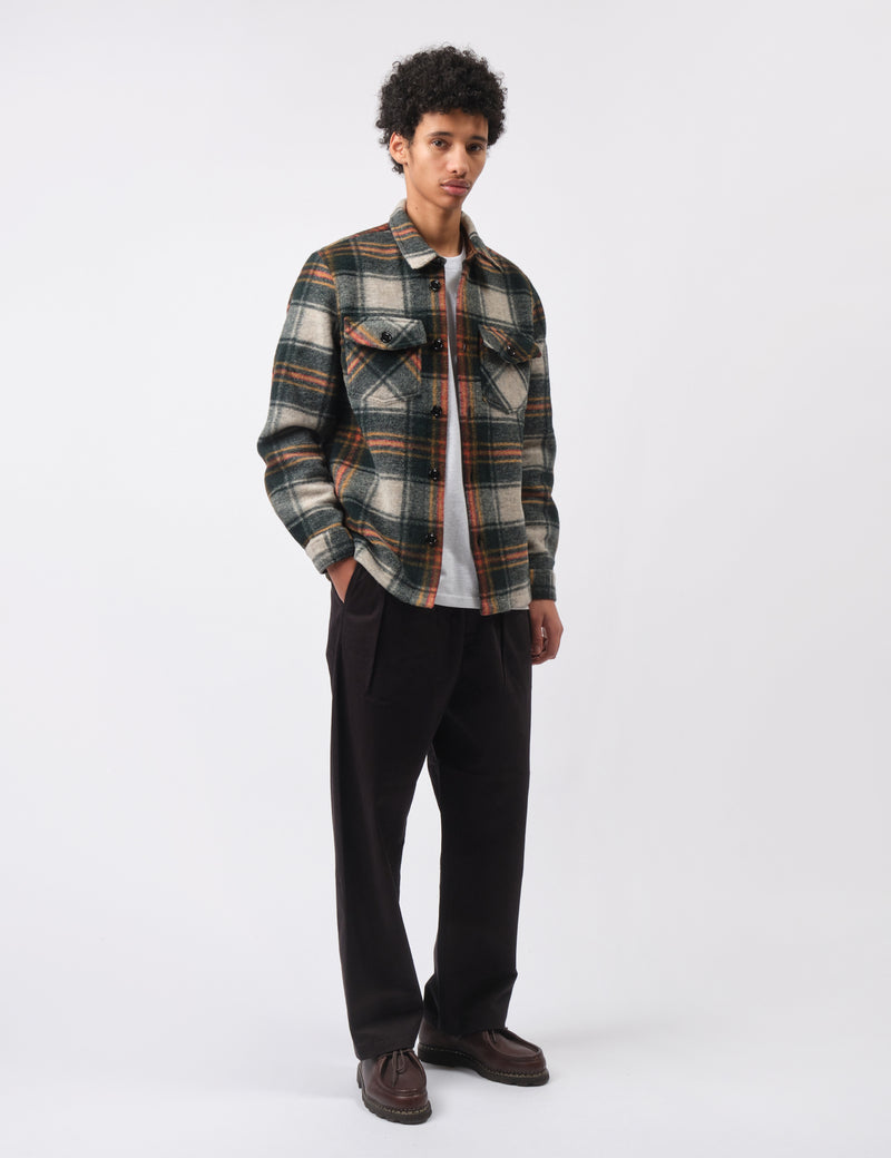 Portuguese Flannel Gauli Overshirt - Forest Green