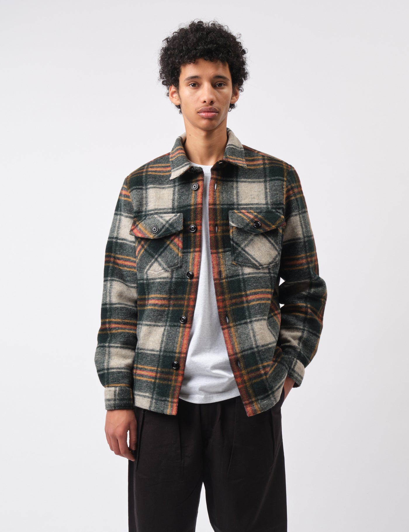 Portuguese Flannel Gauli Overshirt - Forest Green | Urban Excess