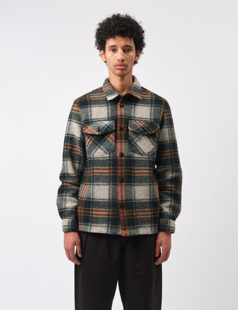 Portuguese Flannel Gauli Overshirt - Forest Green