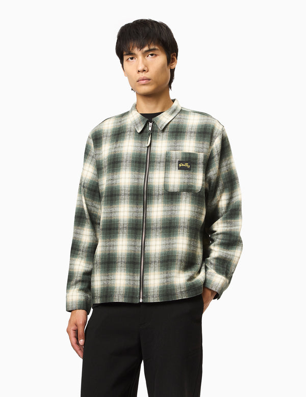 Stan Ray Zip Plaid Shirt - Green