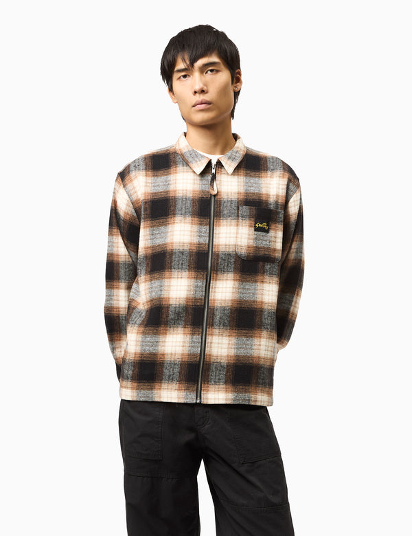 Stan Ray Zip Plaid Shirt - Brown