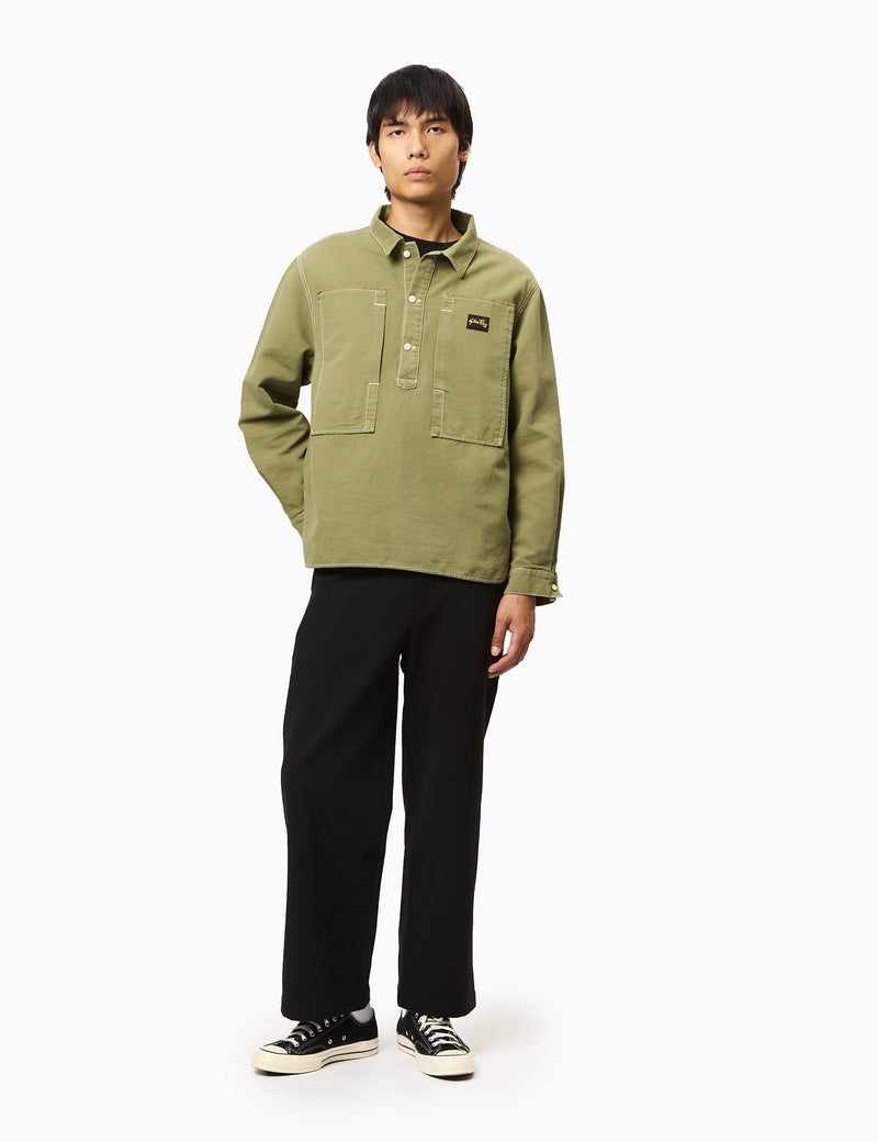 Stan Ray Painters Pop Over Shirt (Bedford Cord) - Olive Green