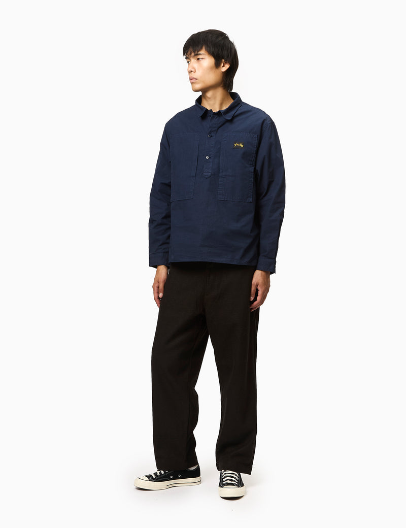 Stan Ray Painters Pop-Over Shirt (Ripstop) - Navy Blue