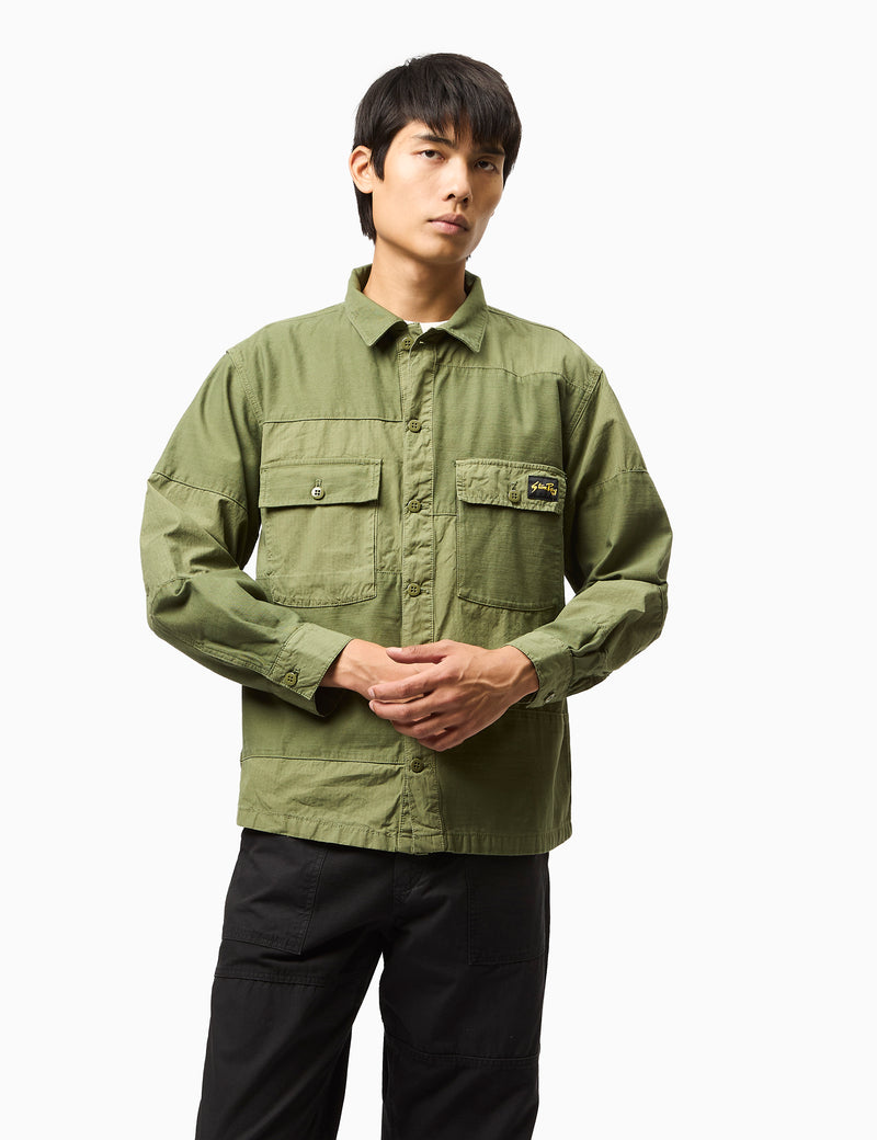 Stan Ray CPO Shirt (Sateen/Ripstop Mix) - Olive Green