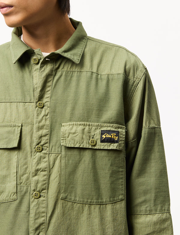 Stan Ray CPO Shirt (Sateen/Ripstop Mix) - Olive Green