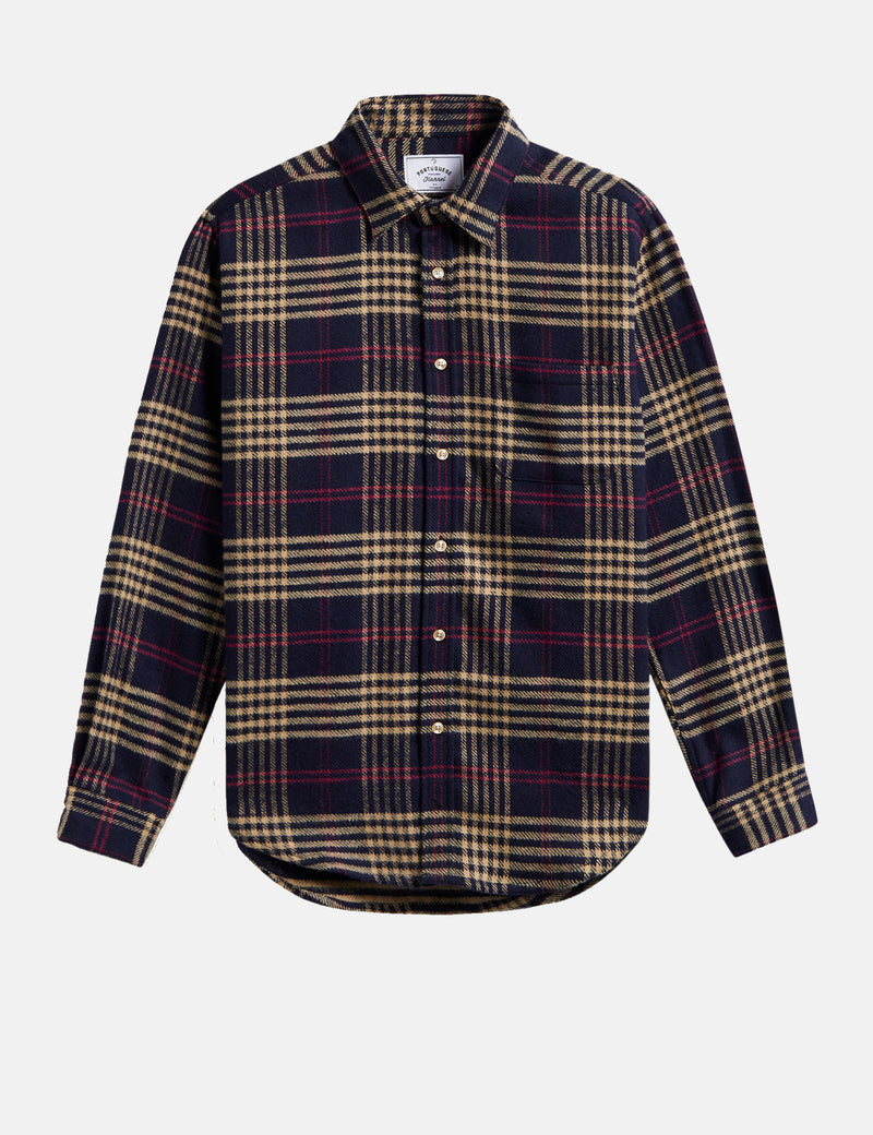 Portuguese Flannel Pomar Shirt - Navy Blue