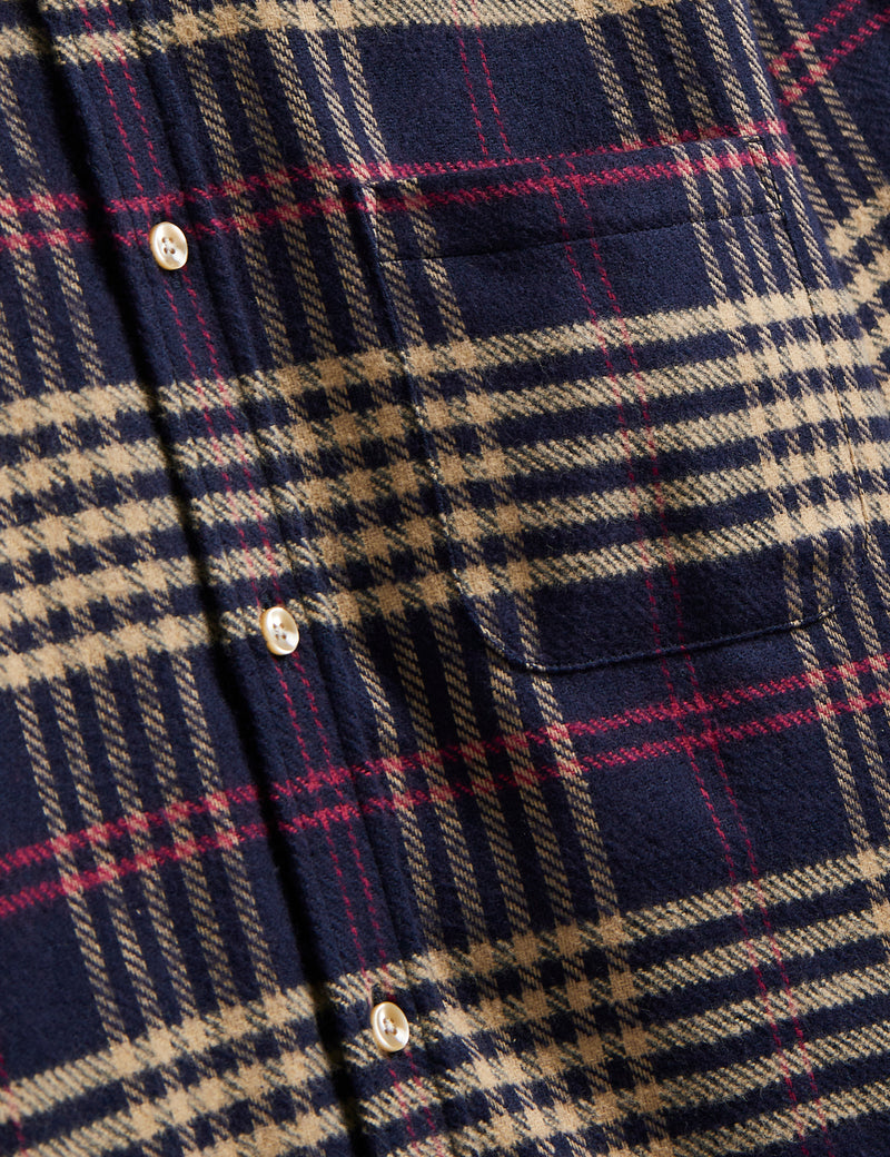 Portuguese Flannel Pomar Shirt - Navy Blue