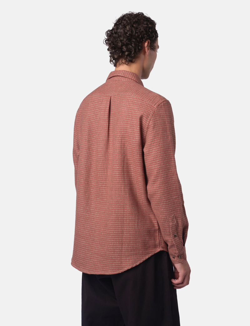 Portuguese Flannel Abstract Pied Poule Shirt - Clay