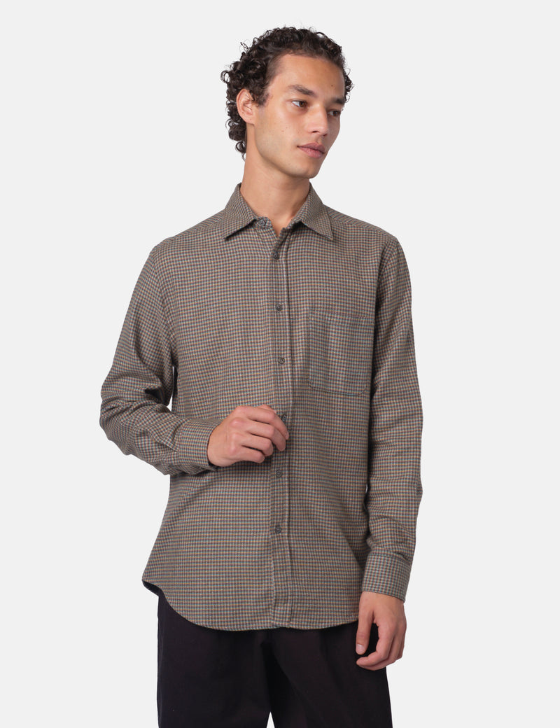 Portuguese Flannel Dylan Shirt - Green/Yellow