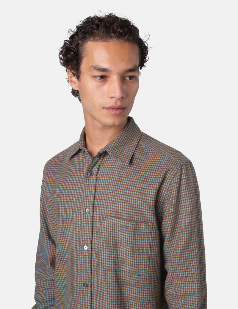 Portuguese Flannel Dylan Shirt - Green/Yellow