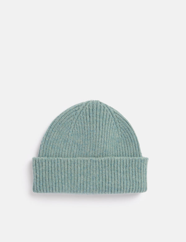 Bhode Hawick Geelongora Beanie Hat (Knitted in Scotland) - Basil Green