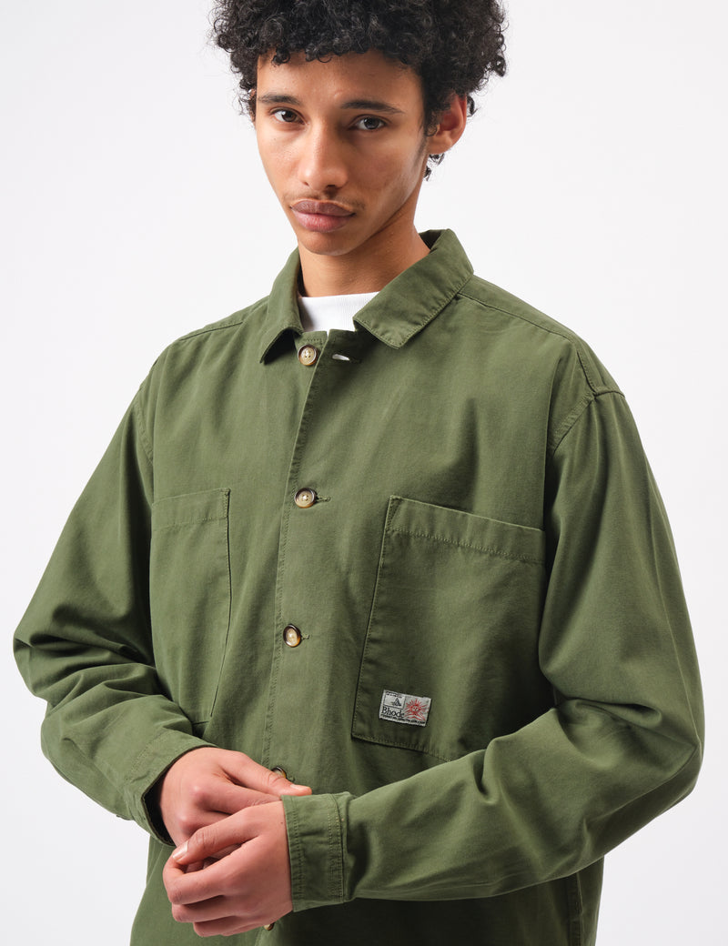 Bhode Hunting Overshirt Twill - Army Green