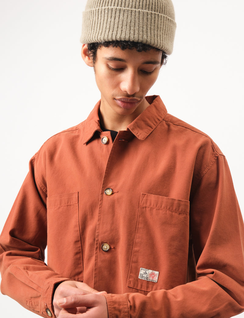 Bhode Hunting Overshirt Twill - Rust