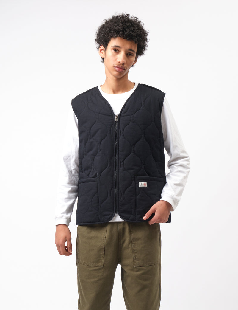 Bhode Quilted Zip Gilet - Black