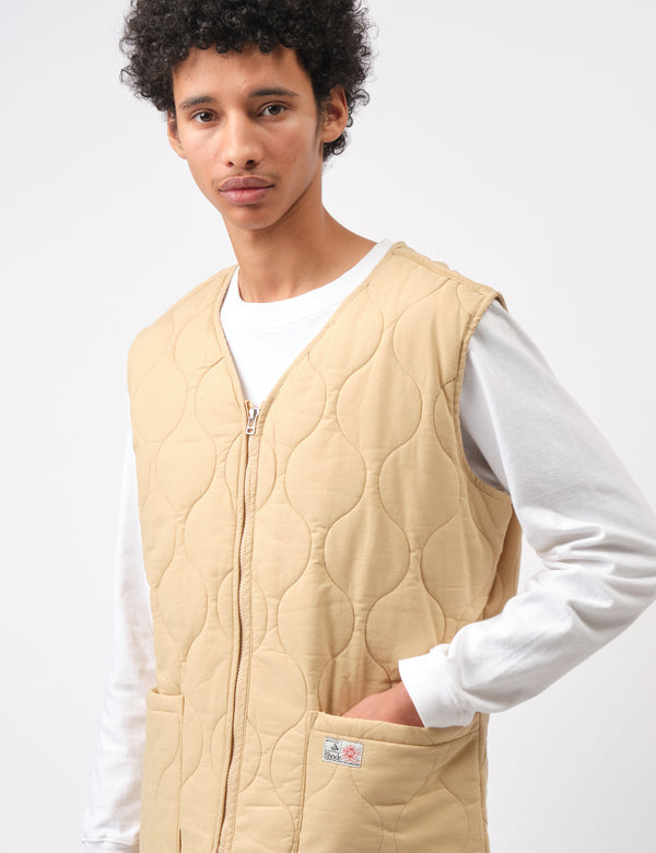 Bhode Quilted Zip Gilet - Parchment