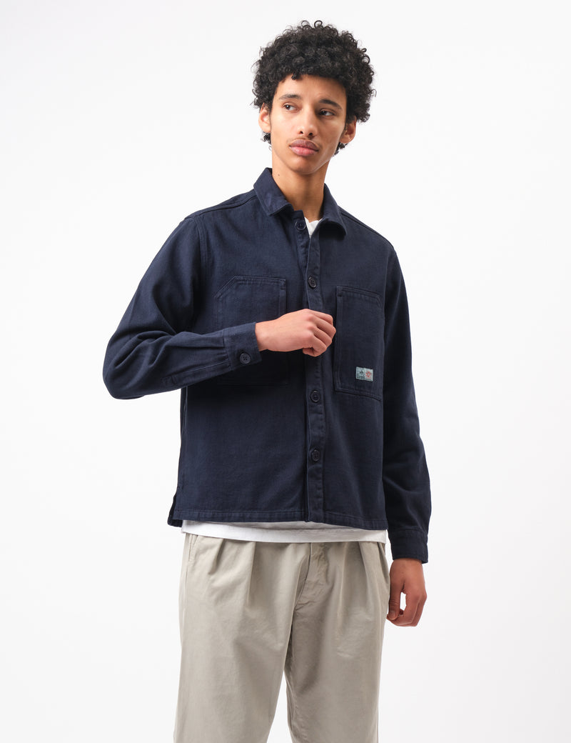 Bhode Map Pocket Overshirt Twill - Night Sky Blue