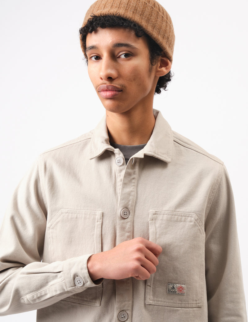 Bhode Map Pocket Overshirt Twill - Cornish Stone