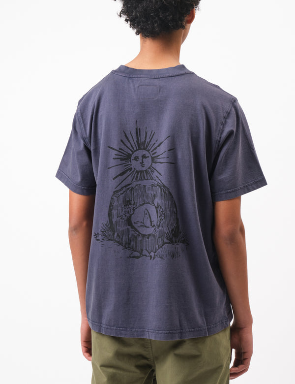 Bhode Men-an-Tol Pigment Washed Tee - Crown Blue