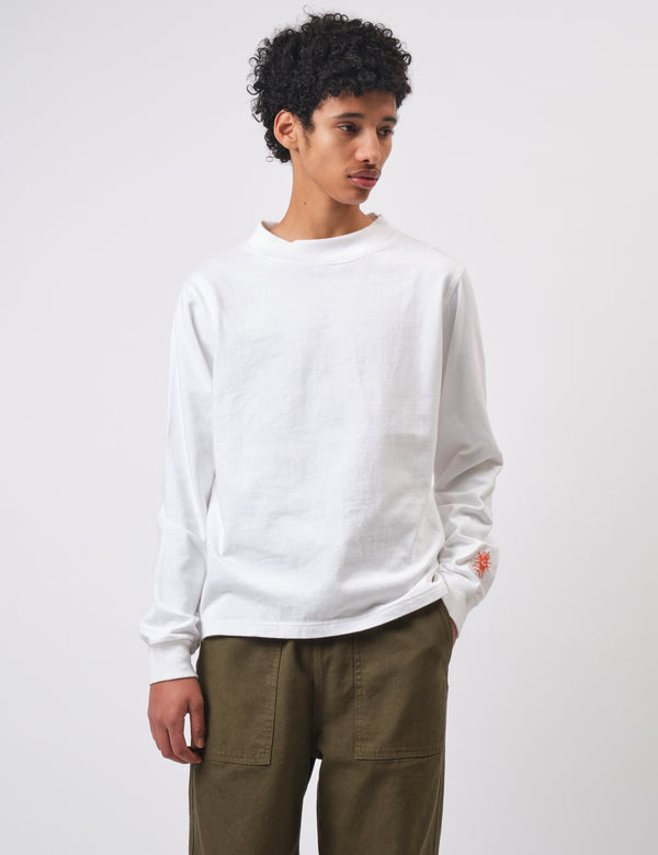 Bhode Turtle Neck Long Sleeve Jersey 300gsm - White