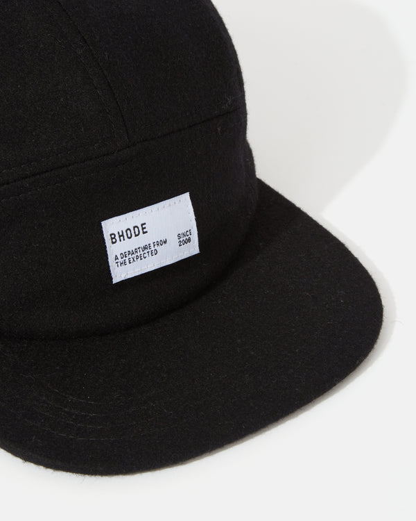 Bhode 5-Panel Cap (Wool) - Black