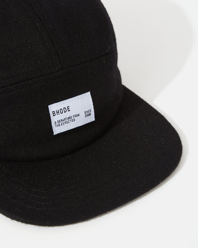 Bhode 5-Panel Cap (Wool) - Black