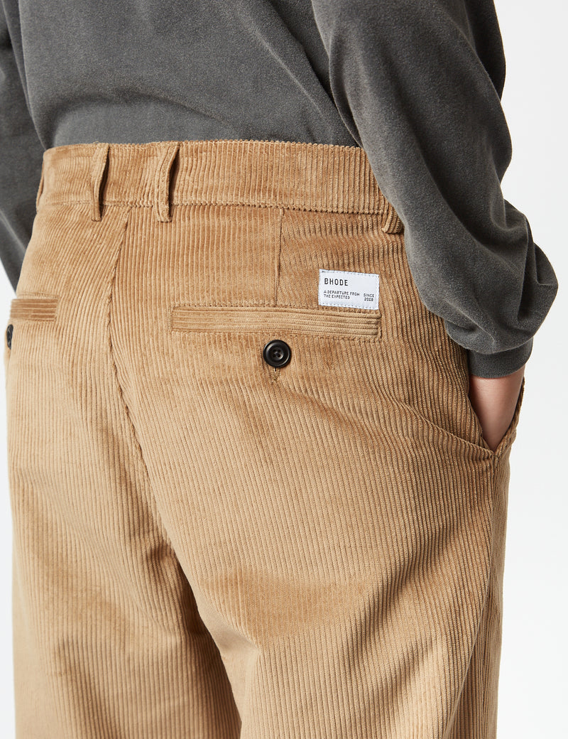 Bhode x Brisbane Cord Pant (Relaxed, Straight) - Fawn Khaki