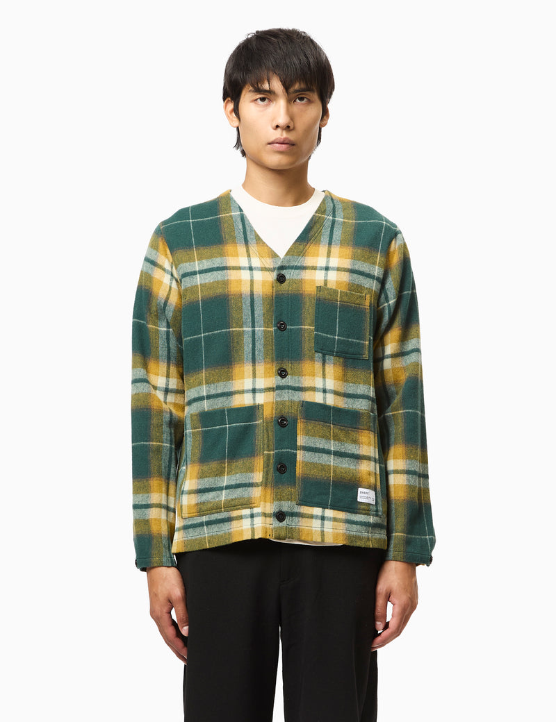 Bhode Japan Cardigan (Plaid) - Green