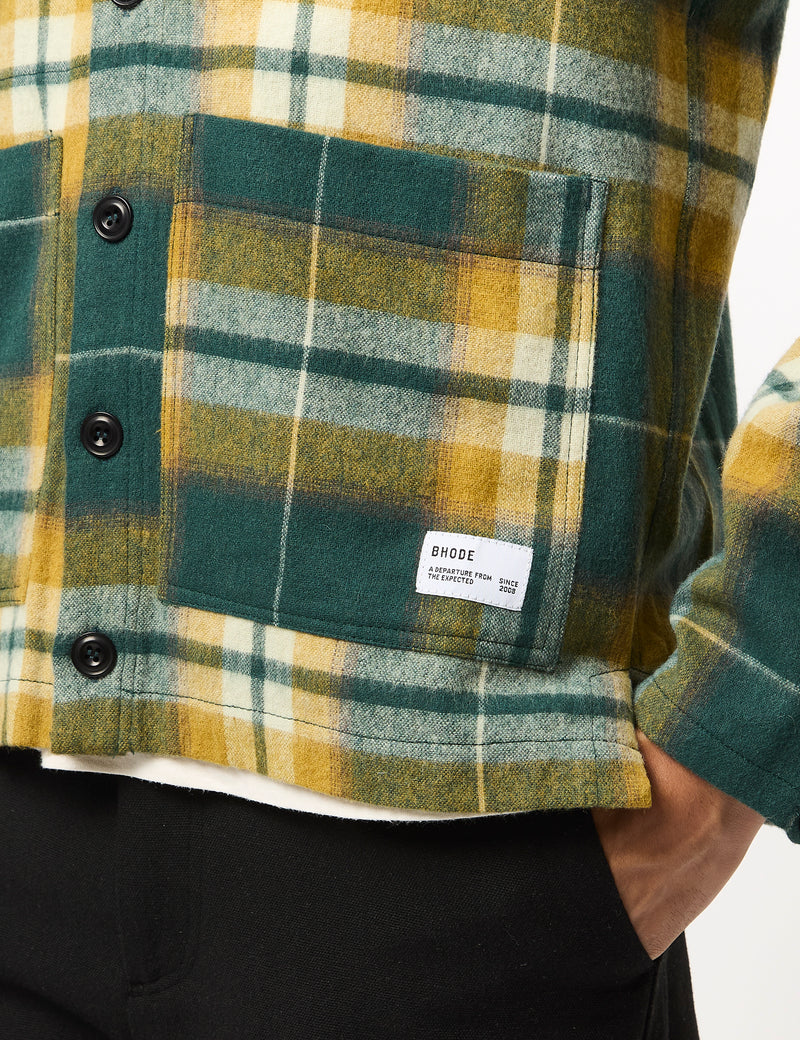 Bhode Japan Cardigan (Plaid) - Green